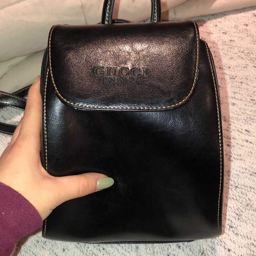 Gucci mini black backpack